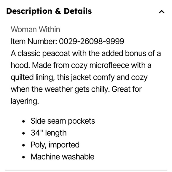 Women Within Double Breasted Hooded Pea Coat - Picture 4 of 4